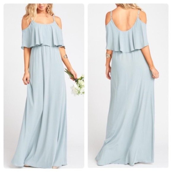 Show Me Your MuMu Dresses & Skirts - NEW Show Me Your Mumu Silver Sage Caitlin Ruffle Maxi Dress XXS